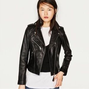 ZARA trf outerwear leather Moto jacket